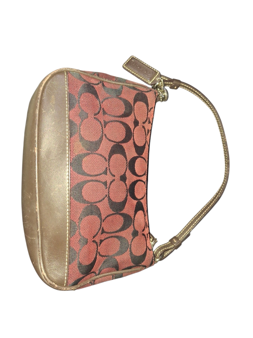 Coach Vintage Hamptom Red and Brown Signature Purse. - Picture 2 of 7